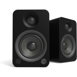 KANTO - Yu4 140W Powered Speakers With 4” Woofer, Bluetooth & Phono Preamp, Auto Standby & Startup, Remote Included (Matte Black)