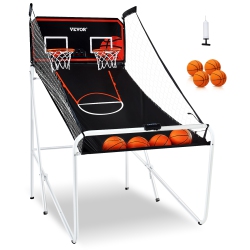 VEVOR Foldable Basketball Arcade Game, 2 Player Indoor Basketball Game, Home Dual Shot Sport \w 4 Balls, 8 Game Modes, Electronic Scoreboard, And