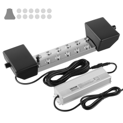 VEVOR 12 Head Ultrasonic Mist Maker, 9000Ml/h Ultrasonic Fogger, Mist Maker \w 300W Ip67 Waterproof Power Supply, Buoy, Replacement Discs, for Pond