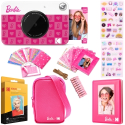 KODAK X Barbie Printomatic Instant Print Camera + Case, Photo Album, Zink Paper & More -Bundle