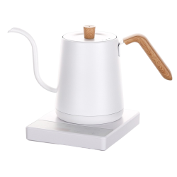 GREEN SCENIC Wood Grain Compact Electric Gooseneck Kettle - 0.8L, 1000W Fast Boil, Precise Temp Control (40-90°C), Ideal for Pour-Over Coffee & Tea