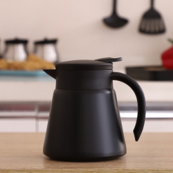 GREEN SCENIC 304 Stainless Steel Coffee Pot - 680 Ml Vacuum Thermos, Double-Layer Vacuum Household Hot Water Kettle, Simple Hand-Poured Coffee Pot