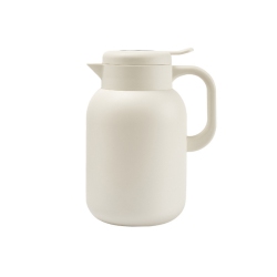 GREEN SCENIC 1L Insulated Coffee Pot – 316 Stainless Steel, Built-In Tea Filter, Leakproof & One-Touch Pour, Ergonomic Handle (Home/office) In White