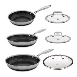 HELL'S KITCHEN Hybrid 6 PC Frying Pan Set With Lids