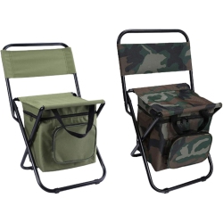 GRIZZLY OUTDOORS Foldable Fishing Stool With Cooler Bag – 2 Patterns to Choose From. 260Lb Capacity