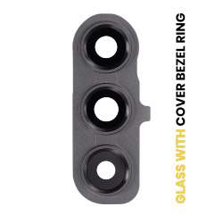 ESOURCE PARTS Replacement Back Camera Lens With Cover Bezel Ring Compatible for Samsung Galaxy S24 Fe 5G (Graphite)