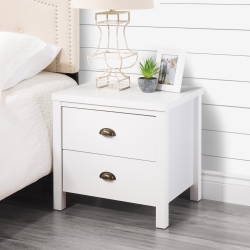 CORLIVING Boston Nightstand Bedside Table, for Bedroom, End Table With 2 Drawers, Sidetable With Storage
