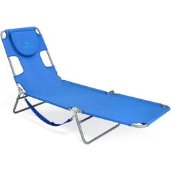 OSTRICH Chaise Lounge, Facedown Beach Camping Pool Tanning Chair, Ocean In Blue
