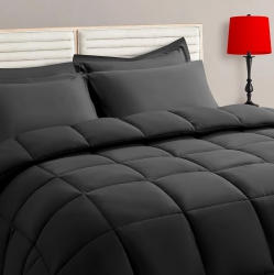 BOLDDECO Comforter Set - 7PCs, Bed In A Bag Bedding Sets \w All Season Soft Quilted Warm Fluffy Reversible Comforter, Flat Sheet, Fitted Sheet, 2