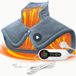 PRISMI Heating Pad for Neck And Shoulders, Weighted Electric Heating Pad for Back 6 Heat Settings 4 Timers Auto Off