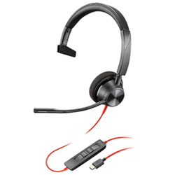 HP Blackwire 3310 Monaural USB-C Headset with Microphone - Black