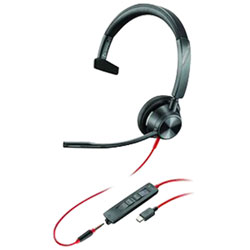 HP Poly Blackwire 3315 On-Ear Noise Cancelling Headset - Black