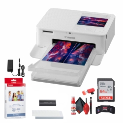 CANON Selphy Cp1500 Photo Printer (White) + Kp-36Ip Color Ink And Paper Set + More Bundle