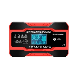 GREEN SCENIC Car Charger 5 Modes Suitable for Car And Motorcycle With Lcd Screen Touch Multiple Protections for Car And Motorcycle-Red