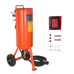 VEVOR 10 Gallon Heavy-Duty Blaster, 60-110 Psi High Pressure Blaster, Portable Abrasive Blasting Tank, Air Blasting Kit \w 2 Ceramic Nozzles &