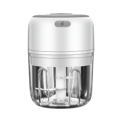 GREEN SCENIC 30W Mini Food Chopper - Electric Garlic Ginger Nut Crusher With Stainless Steel Blades, Easy to Clean, USB Rechargeable (White, 250Ml)