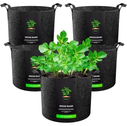 PRISMI 10-Pack 30 Gallons Grow Bags Heavy Duty Thickened Nonwoven Fabric Pots With Handles