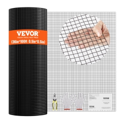 VEVOR 36" X 100' Hardware Cloth, Galvanized Wire Mesh Roll, 19 Gauge Chicken Wire Fence Roll, Vinyl Coating Metal Wire Mesh for Chicken Coop