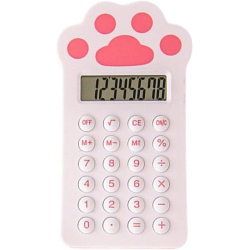 GREEN SCENIC Mini Carrot Shaped Calculator Handheld Compact Portable Cartoon Strawberry Cat Paw Shape