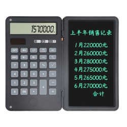 GREEN SCENIC Calculator Handwriting Tablet 12-Bit Large Screen Display Portable Calculator Handwriting Tablet Solar Cell Student Calculator