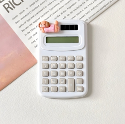 GREEN SCENIC Mini Cute Cartoon Calculator Cute High Value Calculator Portable Mini Student Office Small Calculation - In White