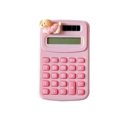 GREEN SCENIC Mini Cute Cartoon Calculator Cute High Value Calculator Portable Mini Student Office Small Calculation - In Pink