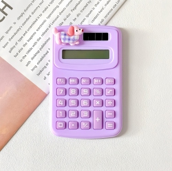 GREEN SCENIC Mini Cute Cartoon Calculator Cute High Value Calculator Portable Mini Student Office Small Calculation - In Purple