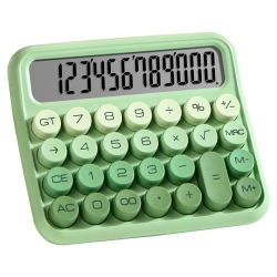 GREEN SCENIC Mechanical Switch Calculator, Pink Calculator, Cute 12-Digit Extra Large Lcd Display And Big Buttons, Basic Standard Calculator Desktop