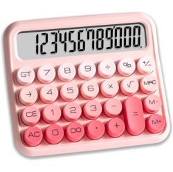 GREEN SCENIC Mechanical Switch Calculator Calculator, Cute 12-Digit Extra Large Lcd Display And Large Buttons, Basic Standard Calculator Desktop