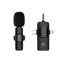GREEN SCENIC Wireless Lavalier Microphone, Cross-Border New Product Hot Sale, Three-In-One Mobile Phone Live Broadcast, Outdoor Shooting, Short Video