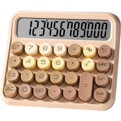GREEN SCENIC Pink Mechanical Switch Calculator, Cute 12-Digit Extra Large Lcd Display And Large Buttons, Basic Standard Calculator Desktop Version