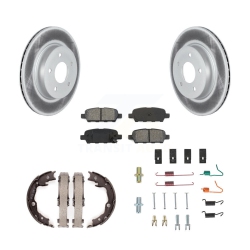 TRANSIT AUTO Rear Disc Coated Rotors Semi-Metallic Pads Parking Shoes And Hardware Kit for Nissan Leaf Kgs-103565
