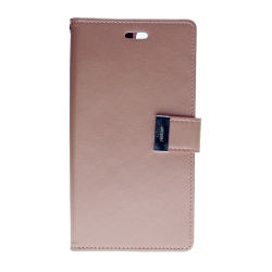 GOOSPERY Topsave Rich Diary [Id/card & Cash Slots] Premium Pu Leather Wallet Case [Magnetic Closure] Folio Wallet Flip for Iphone 16E(6.1"), Rose