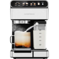 CHEFMAN Cafémaster Pro Espresso Machine – 6-In-1 Digital Coffee Maker With Built-In Milk Frother, 15-Bar Pump, 1.8L Water Reservoir – Stainless Steel