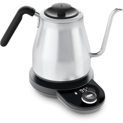 OXO Brew Adjustable Temperature Electric Pour-Over Kettle - 1L Capacity, Stainless Steel, Precise Temperature Control, Built-In Timer, Gooseneck