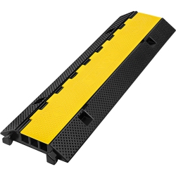 VEVOR 3 Channel Rubber Cable Protector Ramp 1.2 X 1.2 Inch Channel Heavy Duty Cable Wire Cord Cover Ramp Speed Bump Driveway Hose Cable Ramp