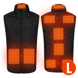 MYACUC Unisex Heated Vest With 9 Heating Zones, USB Electric Heated Jacket for Men Women Heated Clothing With 3 Heating Levels（L Size）