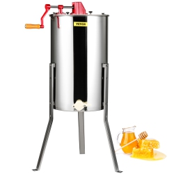 VEVOR 3 Frames Manual Honey Extractor, Honey Spinner Extractor, Stainless Steel Beekeeping Extraction, Honeycomb Drum Spinner \w Lid, Apiary