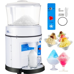 VEVOR 110V Commercial Ice Shaver Crusher 1100Lbs/h \w 17.6 Lbs Hopper, 350W Tabletop Electric Snow Cone Maker 320 Rpm Rotate Speed Perfect For