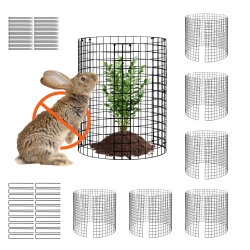 VEVOR 12.6" Dia. X 14" H 6 Pack Plant Protector From Animals, Chicken Wire Plant Protector, Plant Cages for Outdoor Plants, Flowers & Vegetables