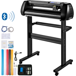 VEVOR 28In Vinyl Cutter Machine, Offline Bluetooth Cutting Plotter Machine, 400In/10M Steel Roller Shaft Adjustable Speed Force, Signmaster Software