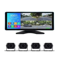 MYACUC Car Driving Recorder, 10.36-Inch HD Ips Touch Screen, Four-Recording 360-Degree Panoramic Monitoring