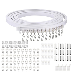 MYACUC 5 Meters Bendable Ceiling Curved Curtain Track, Flexible Ceiling Curtain