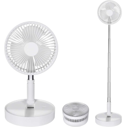 MYACUC Quiet Fan \w Remote Control Portable Rechargeable Folding Fan Battery Powered Fan \w Timer 4 Speeds Turbo Air Circulation Fan for Camping