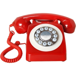 GREEN SCENIC Old Retro Telephone Office Landline Rotary Dial Hotel Room Landline - In Red