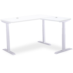 MOTIONGREY L Shape-Triple Motors Standing Desk \w Memory Settings -71"x65" Top Frame- Adjustable Sit-Stand Computer Table for Home, Office & Gaming