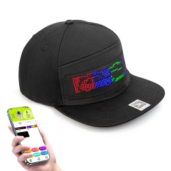 MAYCUC Animated Bluetooth Led Sign Hat Caps for Hip Hop Street Dance Party Parade Sunscreen Hiking Night Running Fishing In Multicolor