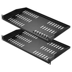 VEVOR 2PCs 1U Server Rack Shelf, 10"/254 MM Depth, 50 Lbs Max Load Capacity Vented Cantilever Or Wall Mount Rack Mount Shelf \w Tray, Good Air
