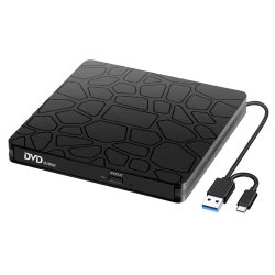 MYACUC External DVD Rw Drive USB 3.0 Type C 2 In 1 Interface Slim DVD CD Writer Burner Reader Player Optical Drive for Laptop PC