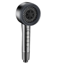 GREEN SCENIC Ultra-High Pressure Handheld Shower Head, One-Touch Water Discharge, 4-Speed Massage Shower Head \w Filter, Bathroom Accessories (Gray +